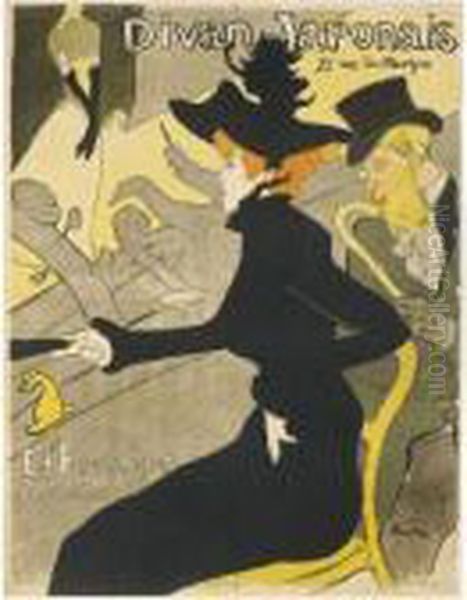 Divan Japonais Oil Painting by Henri De Toulouse-Lautrec