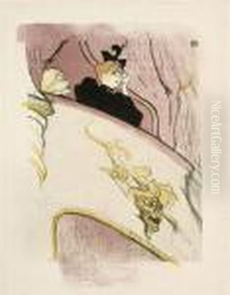 La Loge Au Mascaron Dore Oil Painting by Henri De Toulouse-Lautrec