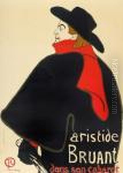 Aristide Bruant Oil Painting by Henri De Toulouse-Lautrec