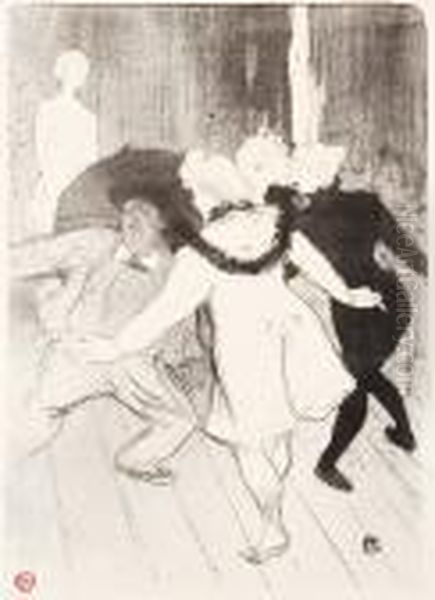 Folies-bergere:les Pudeurs De Monsieur Prudhomme Oil Painting by Henri De Toulouse-Lautrec