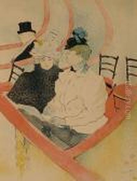 In The Loge Oil Painting by Henri De Toulouse-Lautrec