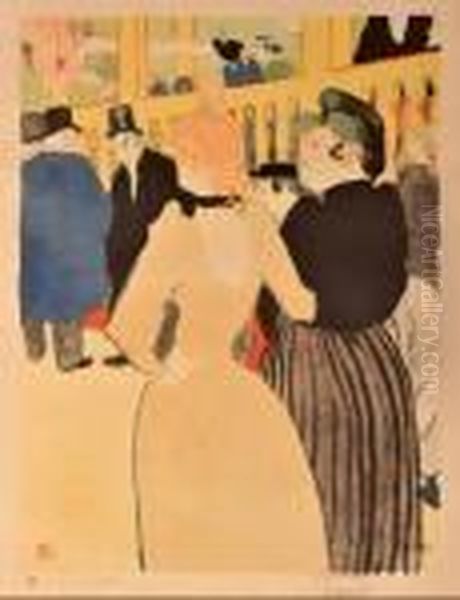 Au Moulin Rouge, La Goulue Et Sa Soeur Oil Painting by Henri De Toulouse-Lautrec