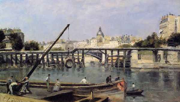 The Seine at Ile Saint-Denis Oil Painting by Stanislas Lepine