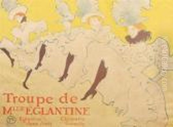 La Troupe De Mlle Eglantine Oil Painting by Henri De Toulouse-Lautrec