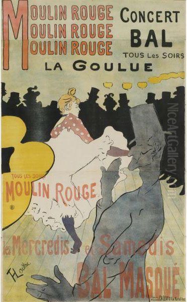 Moulin Rouge, La Goulue Oil Painting by Henri De Toulouse-Lautrec