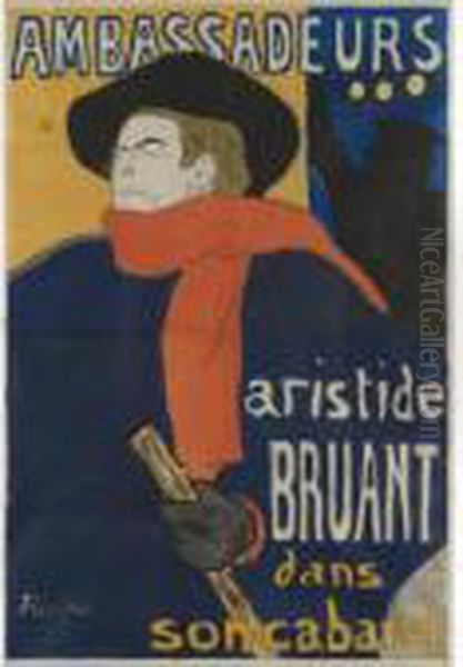 Ambassadeurs, Aristide Bruant Oil Painting by Henri De Toulouse-Lautrec