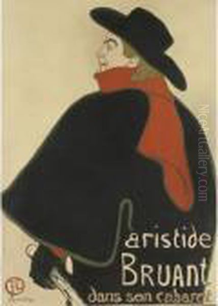 Aristide Bruant Dans Son Cabaret Oil Painting by Henri De Toulouse-Lautrec