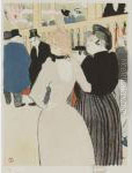 Au Moulin Rouge, La Goulue Et Sa Soeur Oil Painting by Henri De Toulouse-Lautrec