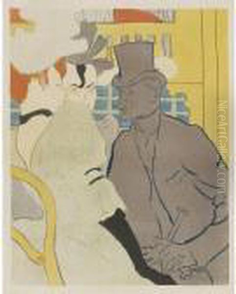 L'anglais Au Moulin Rouge Oil Painting by Henri De Toulouse-Lautrec