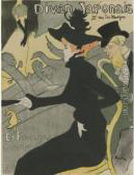 Divan Japonais Oil Painting by Henri De Toulouse-Lautrec