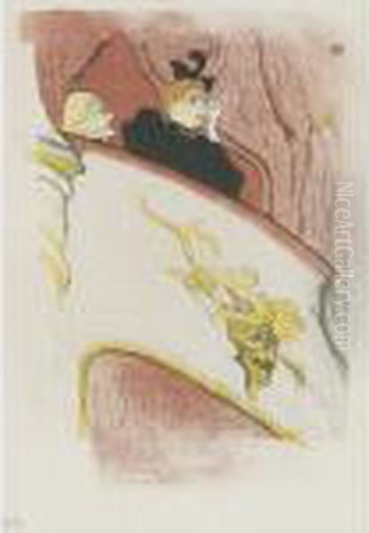 La Loge Au Mascaron Dore Oil Painting by Henri De Toulouse-Lautrec