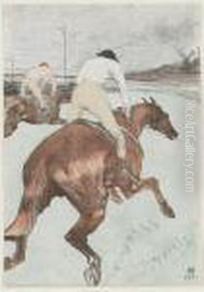 Le Jockey Oil Painting by Henri De Toulouse-Lautrec