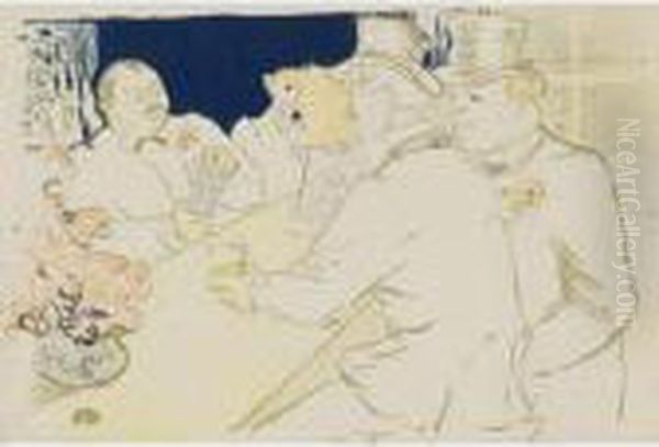 Irish American Bar, Rue Royal, The Chap Book Oil Painting by Henri De Toulouse-Lautrec