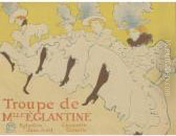 La Troupe De Mademoiselle Eglantine Oil Painting by Henri De Toulouse-Lautrec