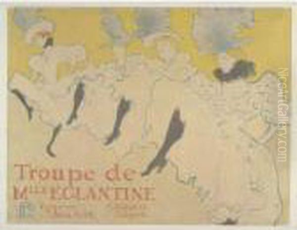 La Troupe De Mademoiselle Eglantine Oil Painting by Henri De Toulouse-Lautrec