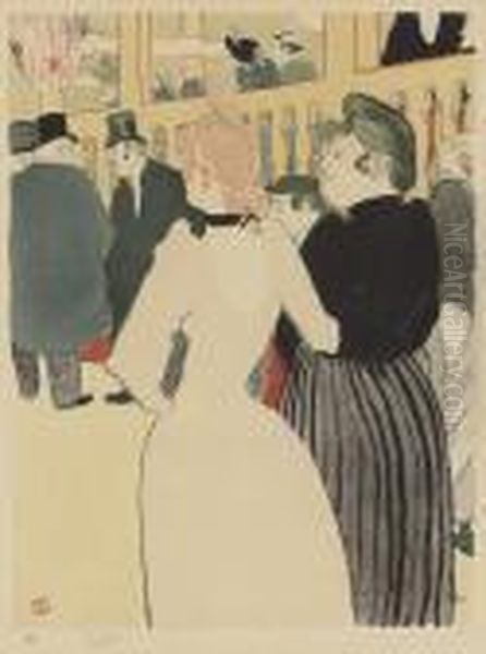 Au Moulin Rouge, La Goulue Et Sa Soeur Oil Painting by Henri De Toulouse-Lautrec