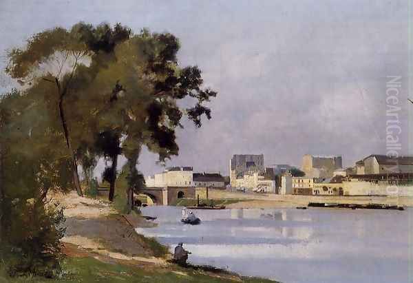 View of the Seine Oil Painting by Stanislas Lepine