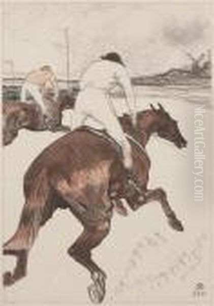 Le Jockey Oil Painting by Henri De Toulouse-Lautrec