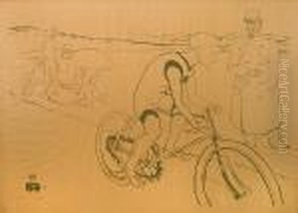 Cycle Michel Oil Painting by Henri De Toulouse-Lautrec