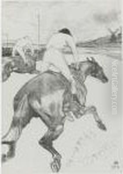 Le Jockey Oil Painting by Henri De Toulouse-Lautrec