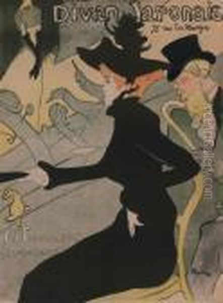 Divan Japonais Oil Painting by Henri De Toulouse-Lautrec