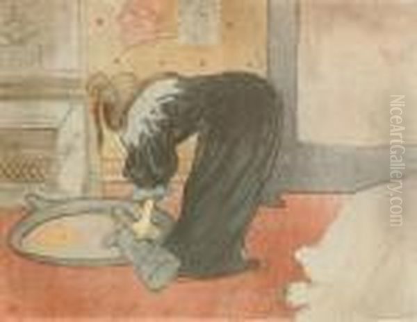 Femme Au Tub, From Elles Oil Painting by Henri De Toulouse-Lautrec