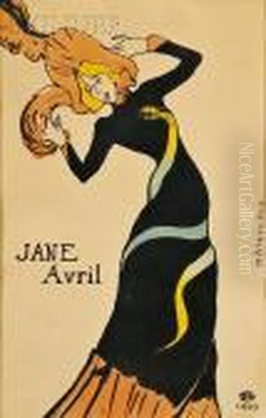 Jane Avril Oil Painting by Henri De Toulouse-Lautrec