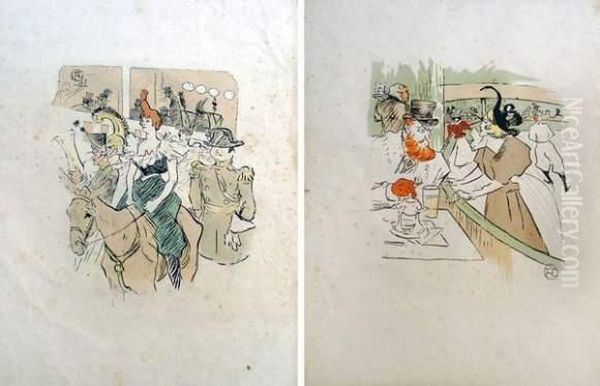 Skating, Professionnal Beauty Oil Painting by Henri De Toulouse-Lautrec