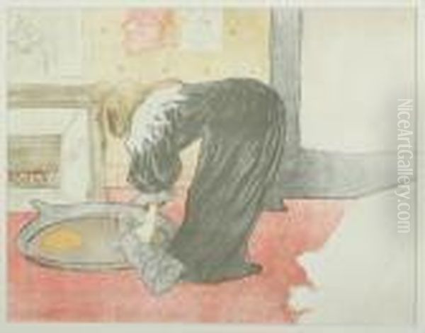 Femme Au Tub Oil Painting by Henri De Toulouse-Lautrec