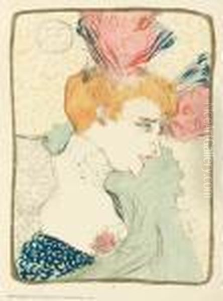 Mademoiselle Lender En Buste, Dans <chilperic> Oil Painting by Henri De Toulouse-Lautrec