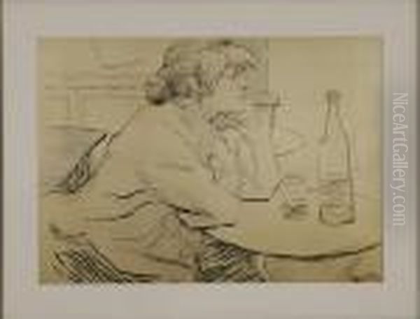 Absinthe Drink Oil Painting by Henri De Toulouse-Lautrec