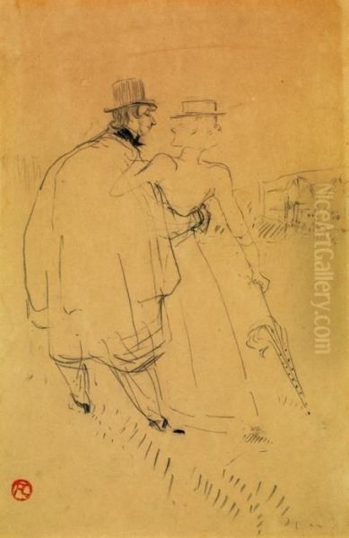 La Promenade Sentimentale Oil Painting by Henri De Toulouse-Lautrec