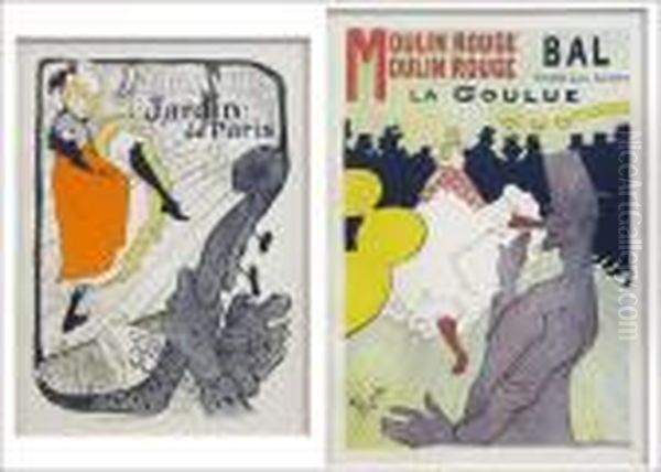 Two Works Oil Painting by Henri De Toulouse-Lautrec