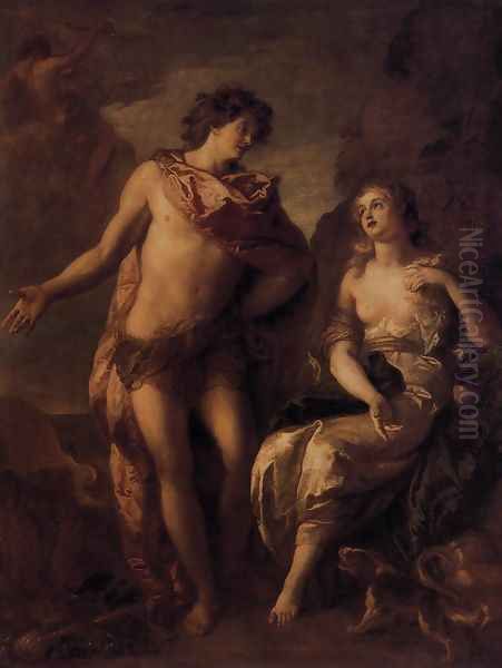 Bacchus and Ariadne c. 1699 Oil Painting by Charles de La Fosse