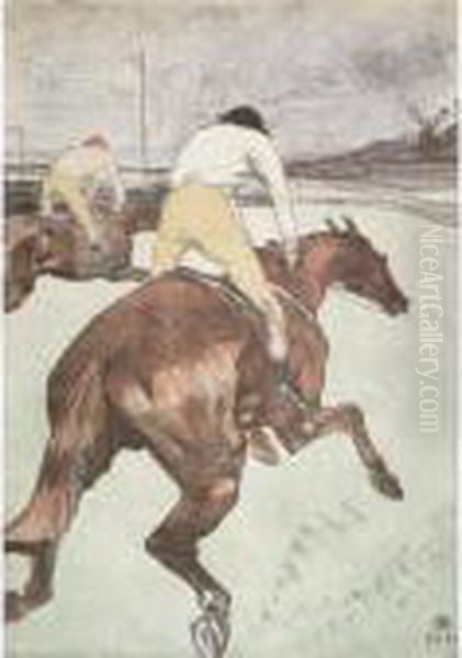 Le Jockey Oil Painting by Henri De Toulouse-Lautrec