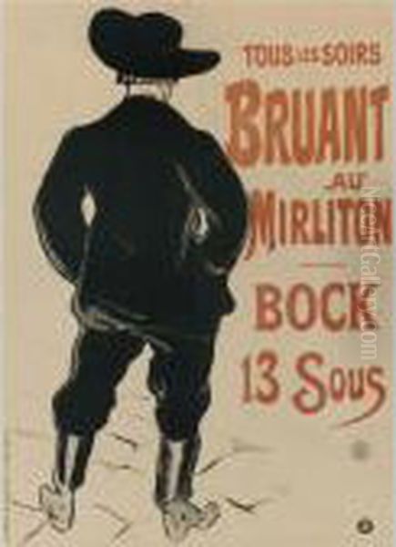 Bruant Au Mirlton Oil Painting by Henri De Toulouse-Lautrec