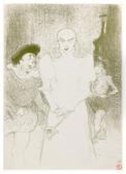 A L'opera, Madame Caron Dans Faust. Oil Painting by Henri De Toulouse-Lautrec