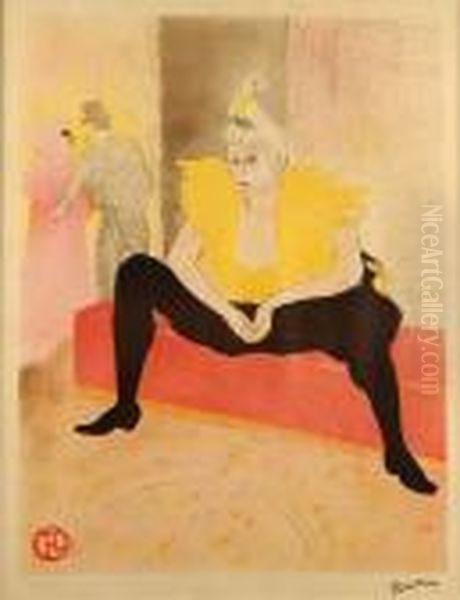 La Clownesse Assise Oil Painting by Henri De Toulouse-Lautrec