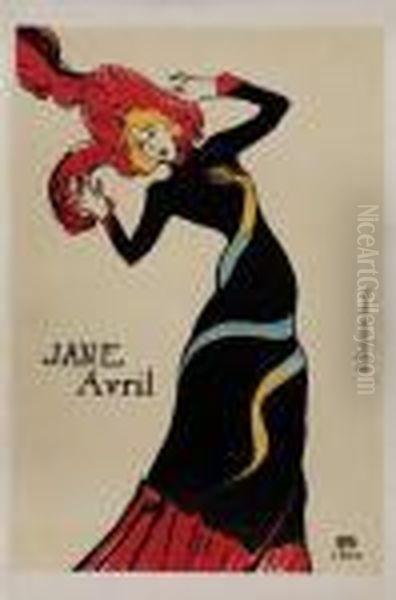 Jane Avril Oil Painting by Henri De Toulouse-Lautrec