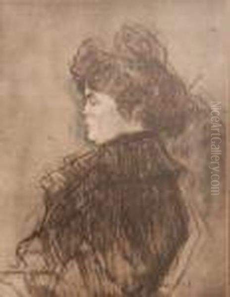 Madame La Comtesse A De Toulouse Lautrec Oil Painting by Henri De Toulouse-Lautrec