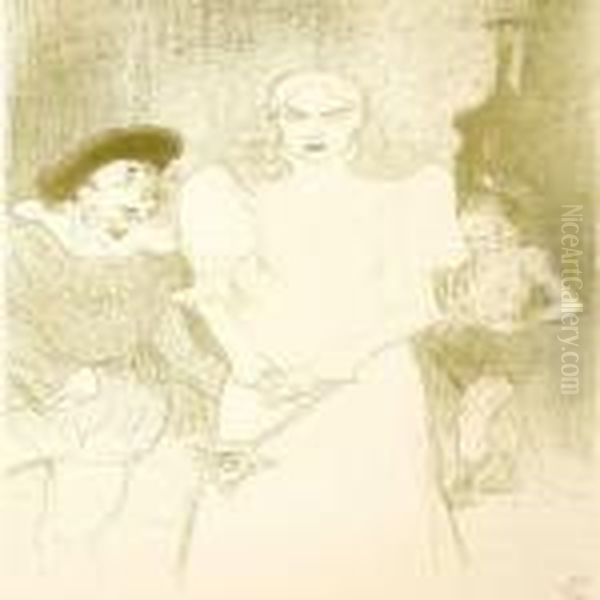 A L'opera Oil Painting by Henri De Toulouse-Lautrec