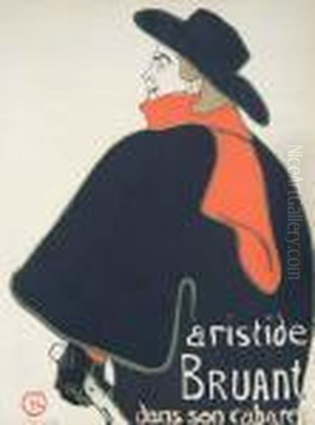 Aristide Bruant Dans Son Cabaret Oil Painting by Henri De Toulouse-Lautrec