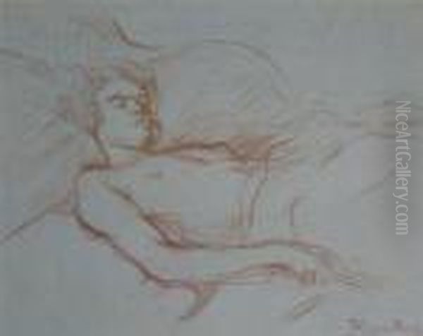 Study Of A Nude Figure In Bed Oil Painting by Henri De Toulouse-Lautrec