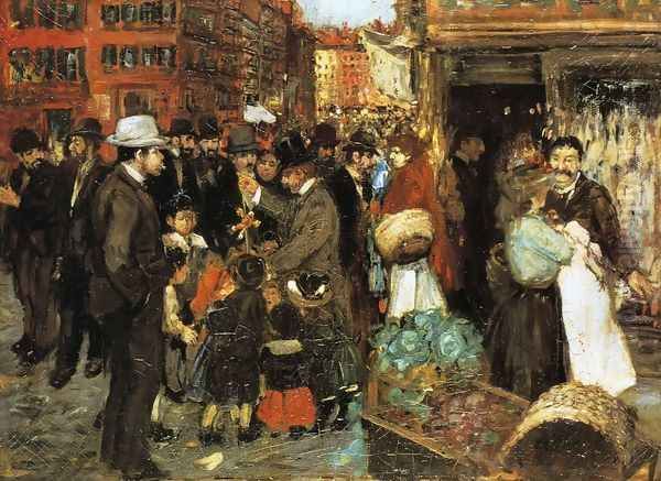 Hester Street Oil Painting by George Luks