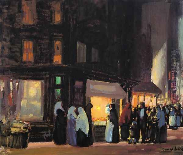 Bleeker and Carmine Streets Oil Painting by George Luks