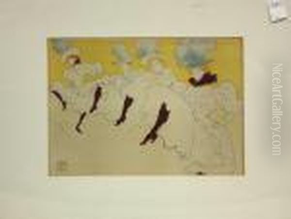 Troupe De Mademoiselle Eglantine Oil Painting by Henri De Toulouse-Lautrec