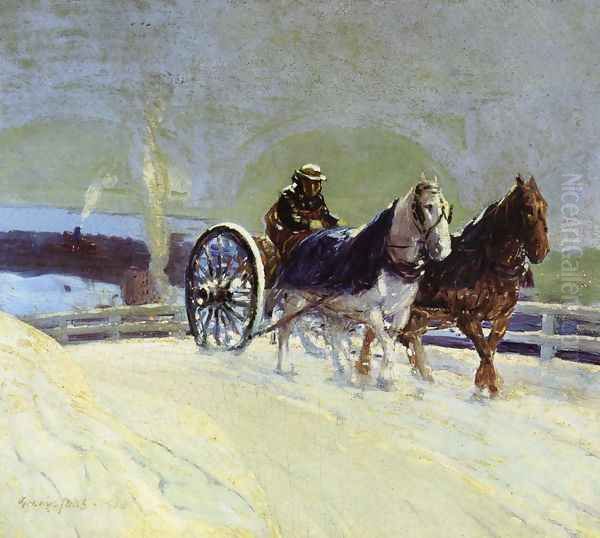 Hitch Team Oil Painting by George Luks