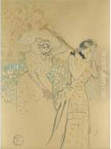 Les Deux Soeurs Legendaires Oil Painting by Henri De Toulouse-Lautrec