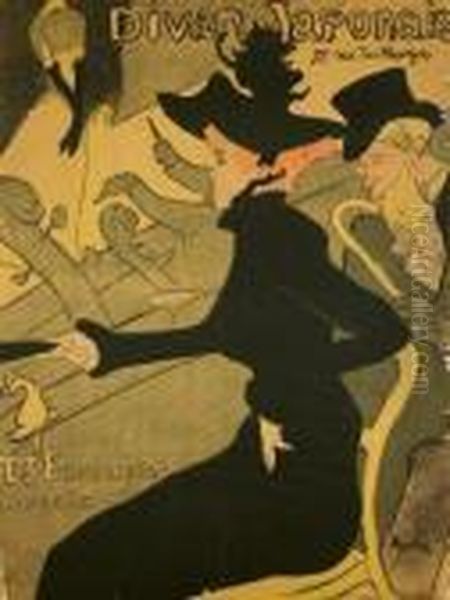 Divan Japonais (d. 341; A. 11; W. P11) Oil Painting by Henri De Toulouse-Lautrec