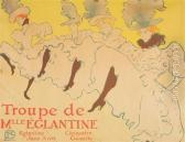 La Troupe De Mademoiselle Eglantine (d. 361; A. 198; W. P21) Oil Painting by Henri De Toulouse-Lautrec